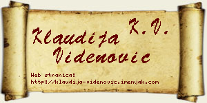 Klaudija Videnović vizit kartica